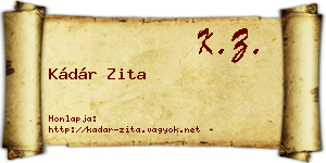 Kádár Zita névjegykártya